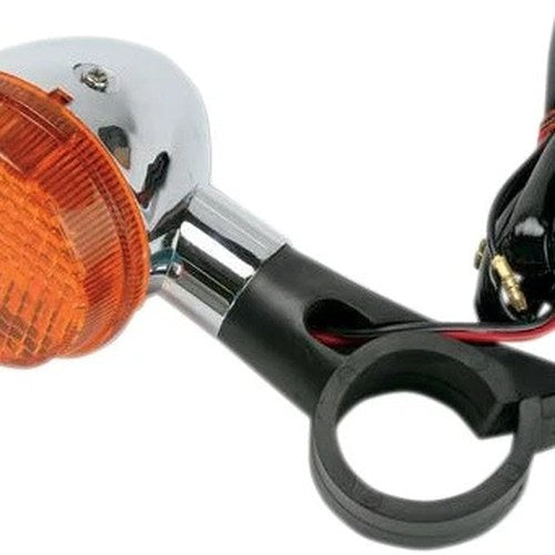 K&S DOT Turn Signal Assembly Dual Filament Front Left Chrome Amber 25-1242 Honda