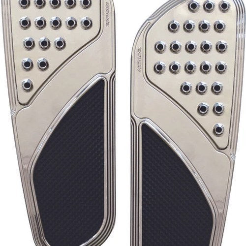 Accutronix Drilled Vintage Billet Floorboard Chrome #FBF01-DVC Harley Davidson