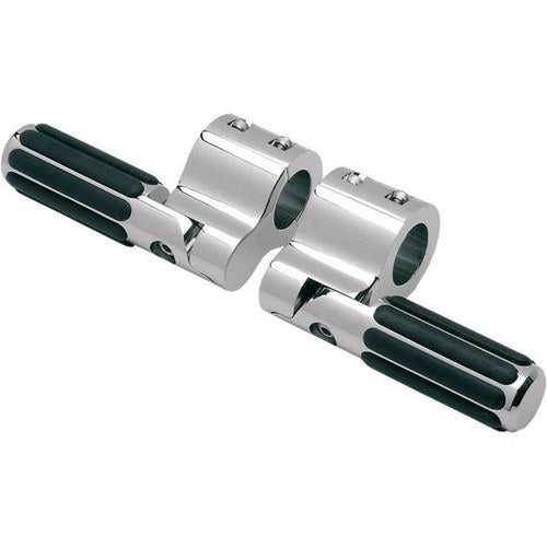 Lindby Clamp-On Highway Bar Footpegs With Strips 1.25" Chrome Universal