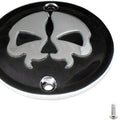 Drag Specialties Split Skull Points Cover 2-Hole Black/Chrome #174415
