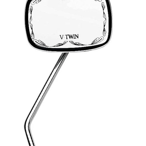 Emgo Scrolled Face V-Twin Mirror Rectangular Right 10mm Chrome Universal