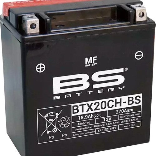 BS Battery Maintenance Free Battery BTX20CH-BS #300616 for Suzuki/Moto-Guzzi
