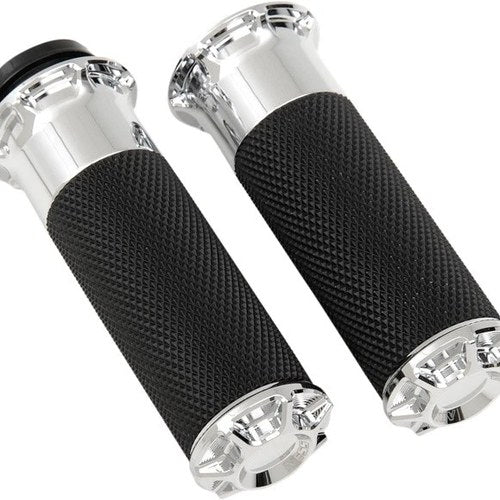 Arlen Ness Beveled Fusion Grips Chrome #07-328 Harley Davidson