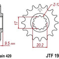 JT Front Sprocket 420 15T #JTF1906.15 KTM 65 SX/65 Sxs
