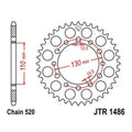 JT Steel Rear Sprocket 520 42T #JTR1486.42 Kawasaki EX250E Ninja 250R 1986-1987