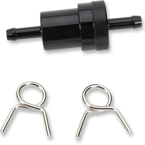 Emgo Fuel Filter 1/4" Aluminum Black Universal