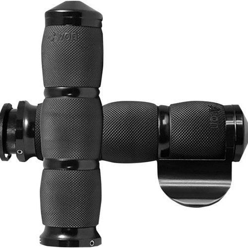 Avon Air Cushioned 3-Ring Grips with Throttle Boss 1" Black Indian 2018-2023