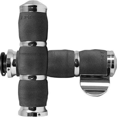 Avon Air Cushioned 3-Ring Grips with Throttle Boss 1" Chrome Indian 2018-2023