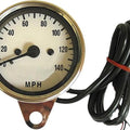 HardDrive Mini Speedometer 0-140 mph 12V 2.25"H 2.5"D White