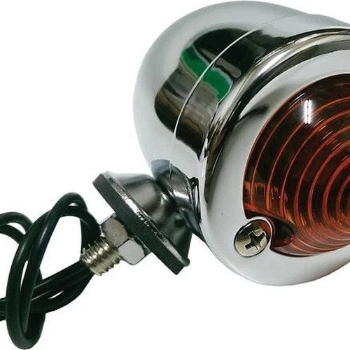 HardDrive Bullet Marker Light Single Filament Chrome with Amber Lens