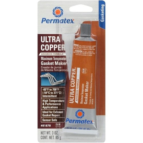 Permatex Ultra Copper Maximum Temperature Rtv Silicone Gasket Maker 3 oz. Tube