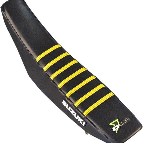 Dcor Ribbed Seat Cover Black/Black/Yellow #30-40-461 for Suzuki RM-Z450/RM-Z250