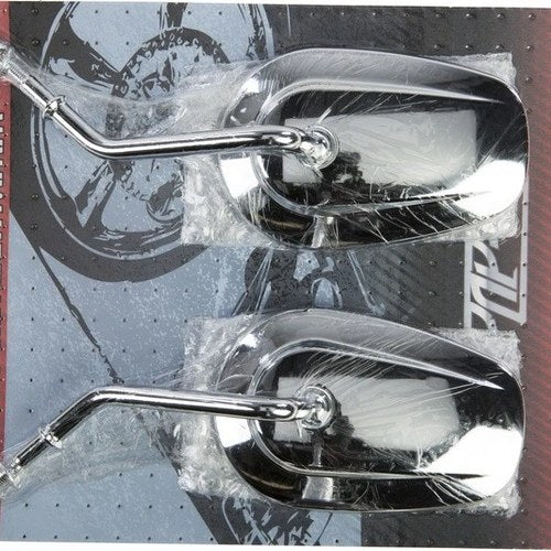 HardDrive Original Style Short Stem Tapered Mirror Set Chrome 18-501 Harley