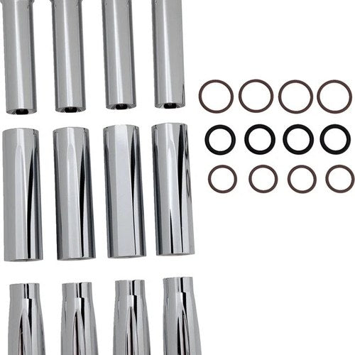 Arlen Ness Pushrod Cover Set Deep Cut Chrome #03-630 Harley Davidson