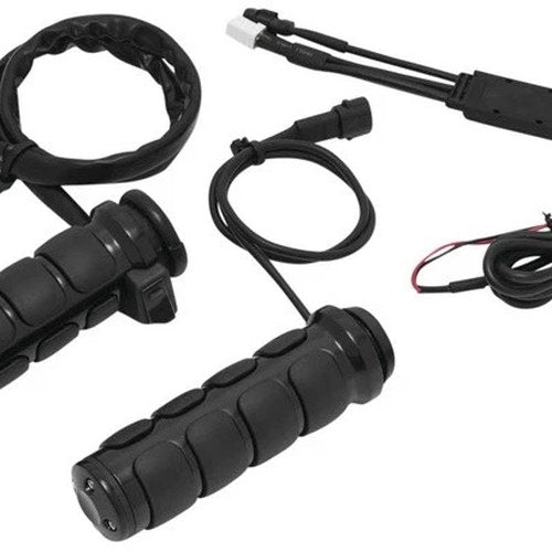 Kuryakyn Heated Tbw Iso Grips Gloss Black #6472 Harley Davidson