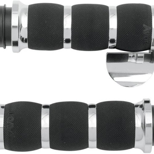 Avon Air Cushioned Grips w/ Throttle Boss Chrome for Tbw #AIR-90-CH-FLY-B