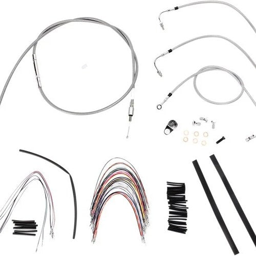Burly Cable/Brake Line Kit for 18" Bagger Bars Non-ABS Stainless Braid #B30-1093