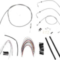 Burly Cable/Brake Line Kit for 18" Bagger Bars Non-ABS Stainless Braid #B30-1093