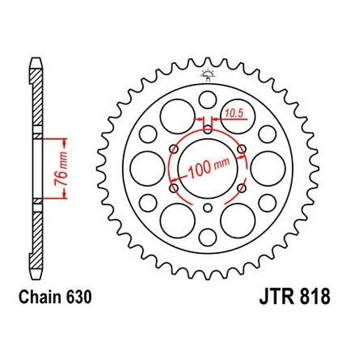 JT Steel Rear Sprocket 630 42T #JTR818.42 fits Suzuki