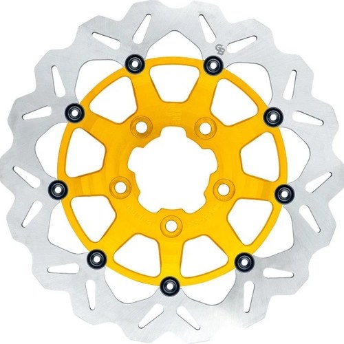 GBrakes Floating Wave Brake Rotor 13" Front Gold #GBDU031 Harley Davidson