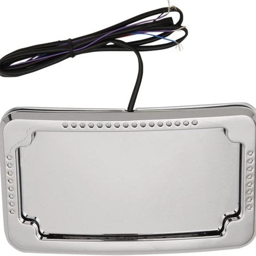 Cycle Visions Curved Slick Signal License Plate Frame 3-Hole Mount Chrome