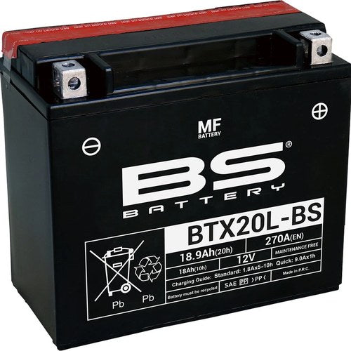 BS Battery Maintenance Free Battery BTX20L-BS #300610 Motorcycle