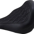 Mustang Wide Tripper Solo Seat Diamond Stitch Black #83035 Harley Davidson