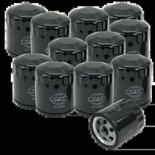 S&S Cycle Black Oil Filter for Sportster & Evolution Models – 12 Pack