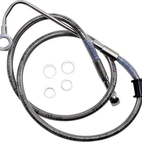 DS Braided Front Upper ABS Brake Line Kit 37-3/4" +2" Clear Coated #212059