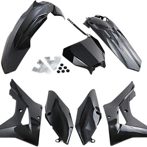 UFO Plastics Kit Black HOKIT120001 for Honda CRF450RX/CRF250RX 4-Stroke