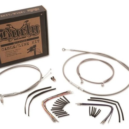 Burly Brand Control Kit 16in Stainless Steel – Fits Harley Davidson Fxst