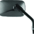 BikeMaster Mini Rectangle Carbon Fiber Mirror for Powersports Bikes