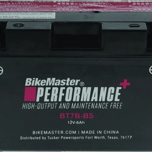 BikeMaster Maintenance Free Battery BT7B-BS – Fits Yamaha YFZ450 & Can-Am DS 450