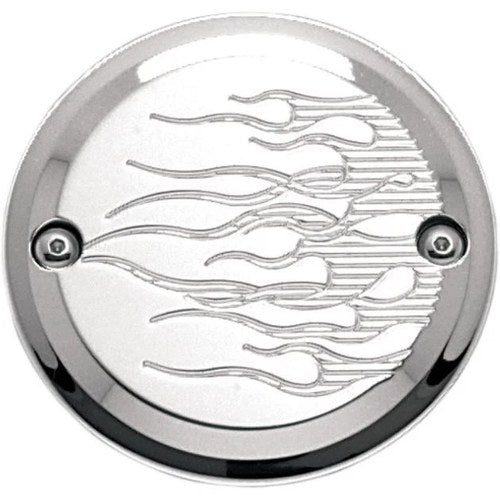 Joker Machine 2-Hole Points Cover Flamed Chrome #921102FC Harley Davidson