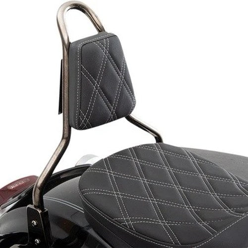 Drag Specialties Double Diamond Pad for Round Tapered Sissy Bars Black/Silver