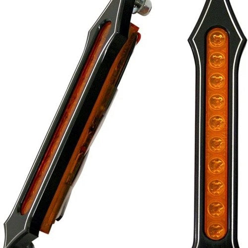 Accutronix Tribal Slotted LED Bag Lights Amber Lens Black