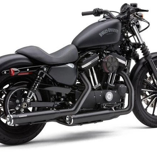 Cobra Rpt Slip-On Mufflers Black #6080RB Harley Davidson Sportster