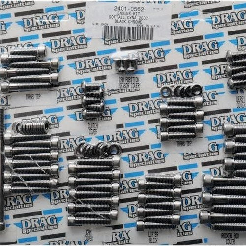 Drag Specialties Motor Bolt Kit Knurled Black #173730 Harley Davidson