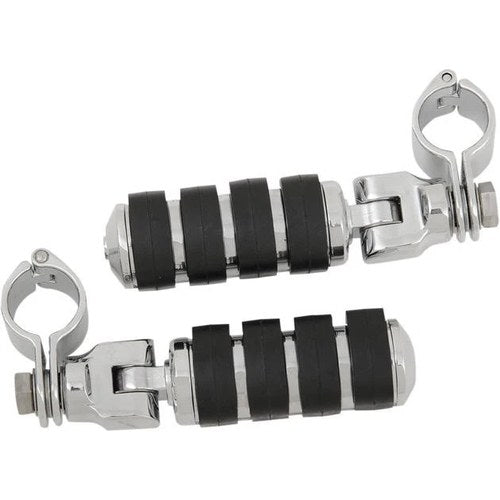 Kuryakyn Driver Iso Footpegs With Clevis/Magnum Quick Clamp Large 1.25" Chrome