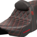 Saddlemen Sdc Performance Gripper Seat With Backrest Red Stitch #SC82307DB4