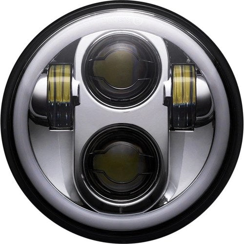Custom Dynamics ProGlow LED 5.75" Headlight With Halo Chrome #CD-575-H-C