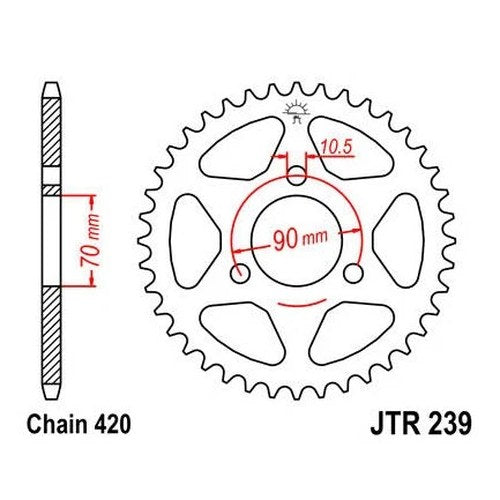 JT Steel Rear Sprocket 420 47T #JTR239.47 for Honda CR80R 1980-1981