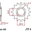 JT Front Sprocket 428 15T #JTF409.15 for Suzuki DR-Z125L 2003-2009/2012-2021