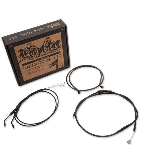 Burly Handlebar Cable/Line Kit for 8"Ape Hangers Single Disc Black #B30-1138