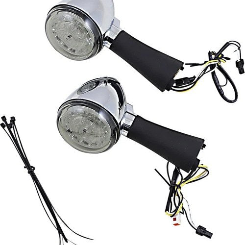 Custom Dynamics ProBeam LED Rear Turn Signals Chrome Red/Smoke Indian Scout