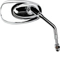 Parts Unlimited Mini-Oval Billet Chrome Mirror 5" Stem Chrome