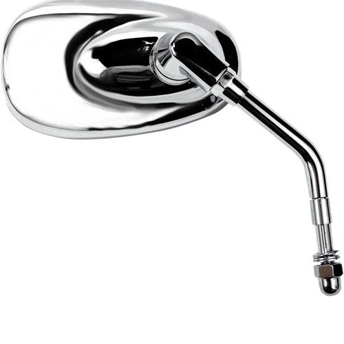 Parts Unlimited Mini-Oval Billet Chrome Mirror 5" Stem Chrome