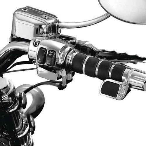 Kuryakyn Premium Iso Grips with Contoured Throttle Boss Dual Cable Chrome #6342