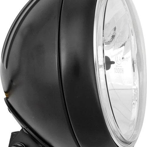 HardDrive 7" Grooved Headlight Bottom Mount Black #L20-6084GDBE Harley Davidson