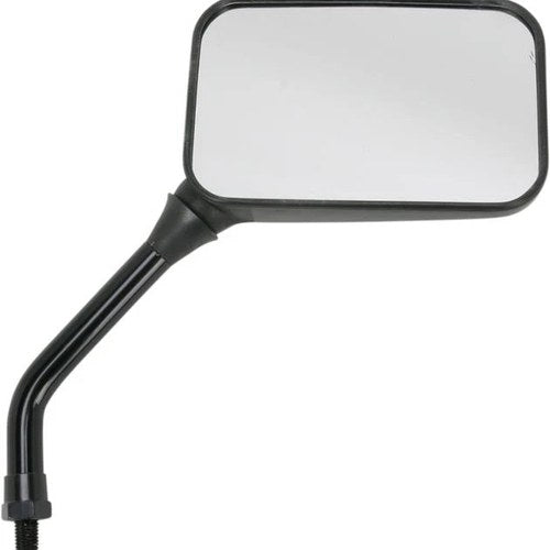 Emgo GP Deluxe Mirror Rectangular Right 10mm Short Stem Black Universal